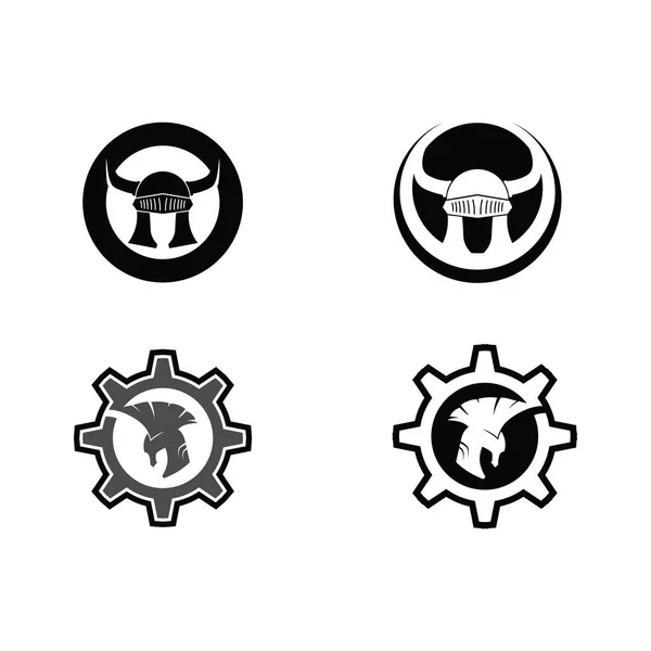 Espartano Gladiador Logotipo Icono Diseños Vector — Archivo Imágenes Vectoriales