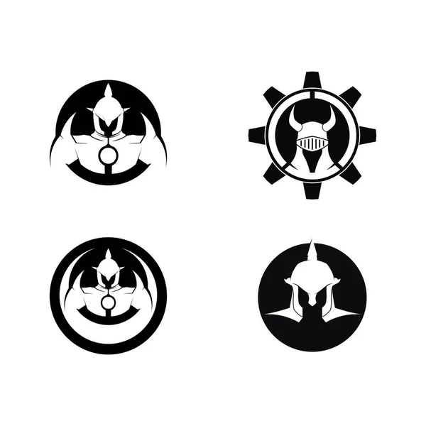 スパルタンとグラディエーターのロゴのアイコンのデザインベクトル — ストックベクタ
