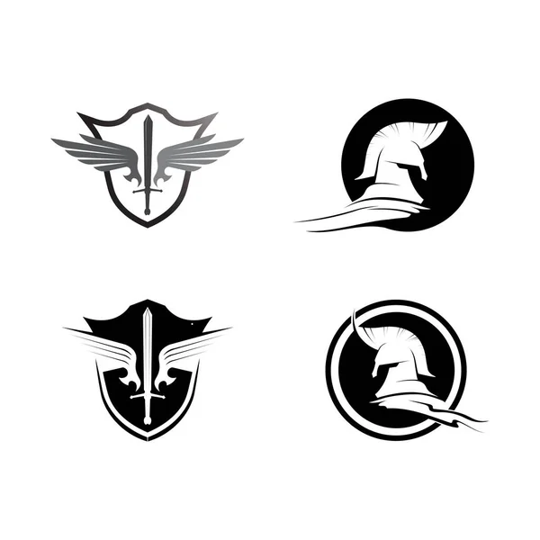 Logo Spartiate Gladiateur Icône Conçoit Vecteur — Image vectorielle