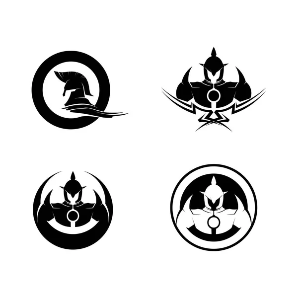 スパルタンとグラディエーターのロゴのアイコンのデザインベクトル — ストックベクタ