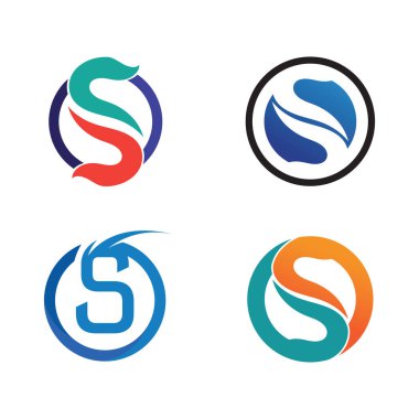 S harfli şirket logosu tasarım vektörü.