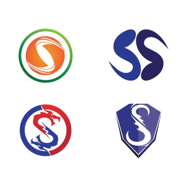 S harfli şirket logosu tasarım vektörü.