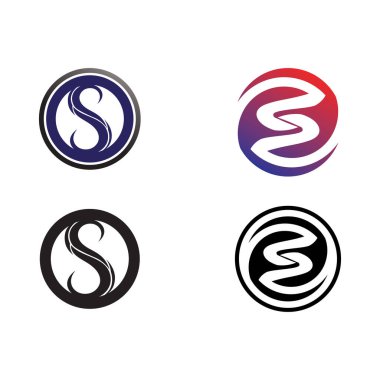S harfli şirket logosu tasarım vektörü.