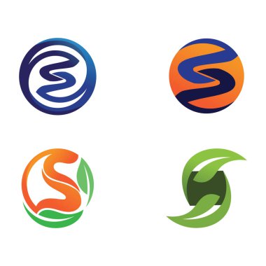 S harfli şirket logosu tasarım vektörü.