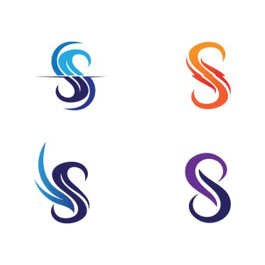 S harfli şirket logosu tasarım vektörü.
