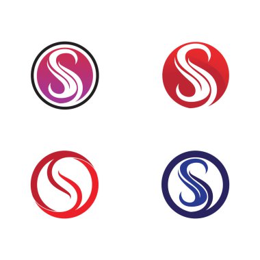 S harfli şirket logosu tasarım vektörü.
