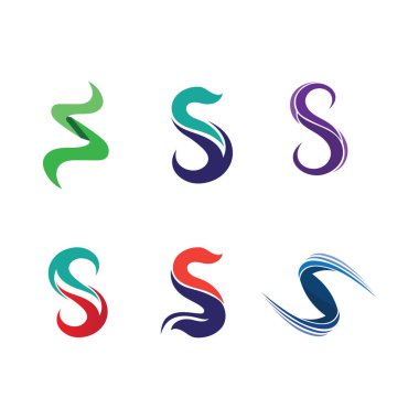 S harfli şirket logosu tasarım vektörü.