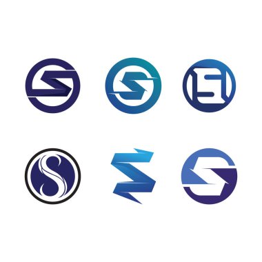 S harfli şirket logosu tasarım vektörü.