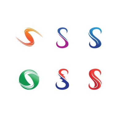 S harfli şirket logosu tasarım vektörü.