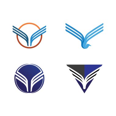 Şahin Kartalı Kuş Logo Şablonu vektör simgesi