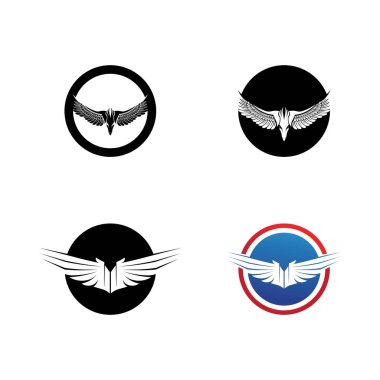 Şahin Kartalı Kuş Logo Şablonu vektör simgesi