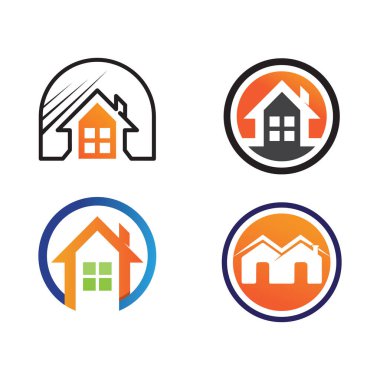 Logo vektör illüstrasyon tasarımı, Emlak logo şablonu, logo simgesi simgesi