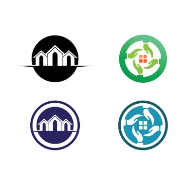Logo vektör illüstrasyon tasarımı, Emlak logo şablonu, logo simgesi simgesi