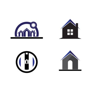 Logo vektör illüstrasyon tasarımı, Emlak logo şablonu, logo simgesi simgesi
