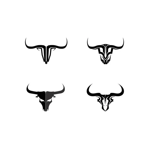 Bull Logó Szimbólumok Vektor Sablon Ikonok App — Stock Vector
