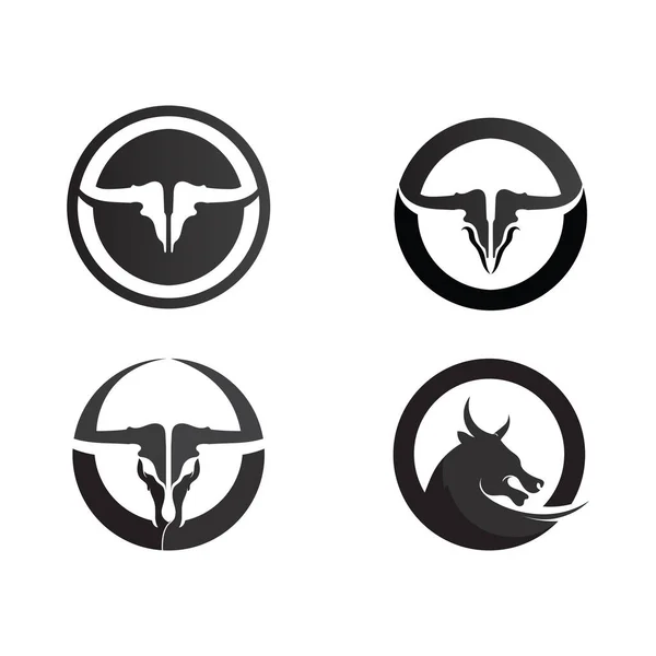 Bull Logo Symbolen Vector Template Pictogrammen App — Stockvector