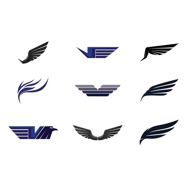 Şahin Kartalı Kuş Logo Şablonu Vektör Simgesi — Stok Vektör