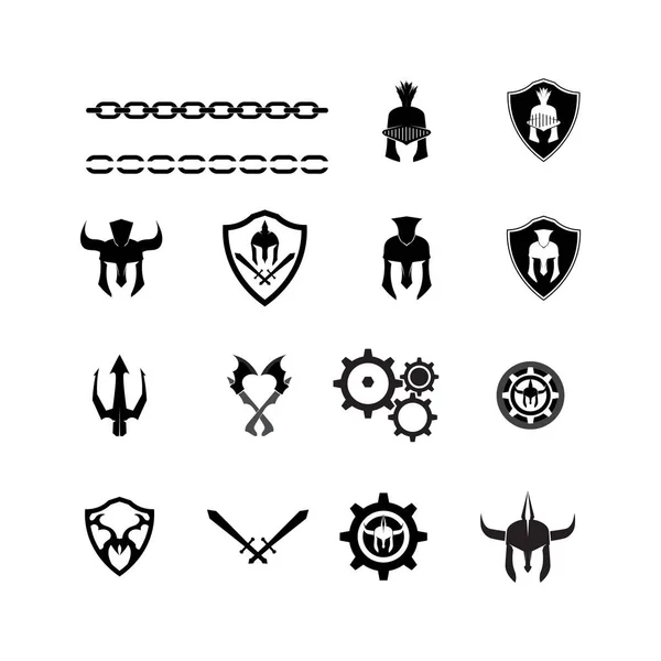 Spartanisches Logo Icon Designs Vektor — Stockvektor