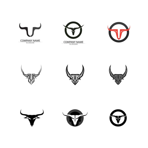 Abstract Shield Bull Logo Horn Badges Logo — стоковый вектор