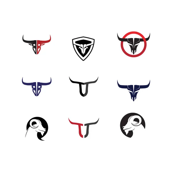 Abstract Shield Bull Logo Horn Badges Logo Icon — Stock Vector