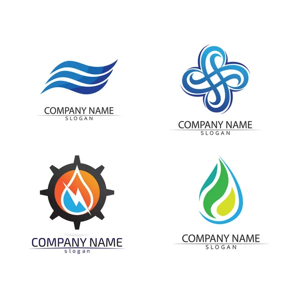 stock vector water wave logo design template