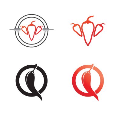 kırmızı kırmızı kırmızı biber logo tasarım vektörü