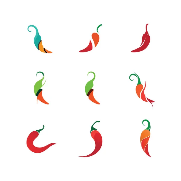 Rouge Piment Rouge Logo Design Vecteur — Image vectorielle
