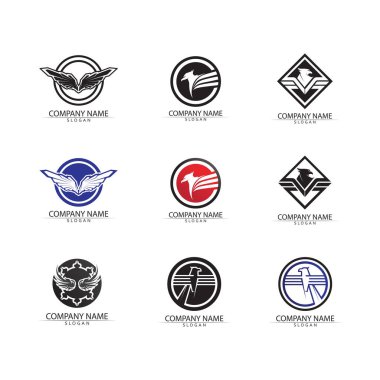 Şahin Kartalı Kuş Logo Şablonu vektör simgesi