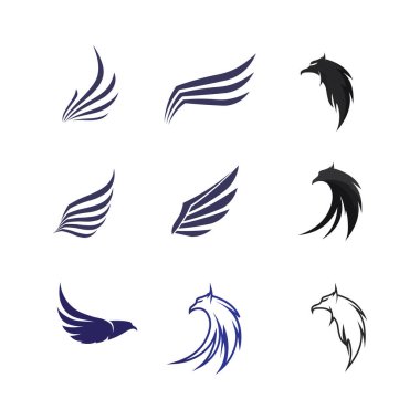Şahin Kartalı Kuş Logo Şablonu vektör simgesi