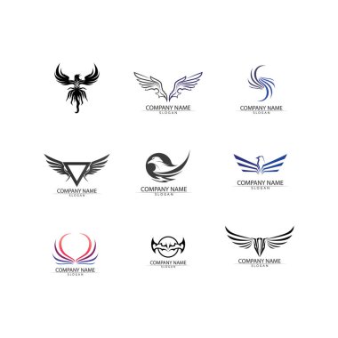 Şahin Kartalı Kuş Logo Şablonu vektör simgesi