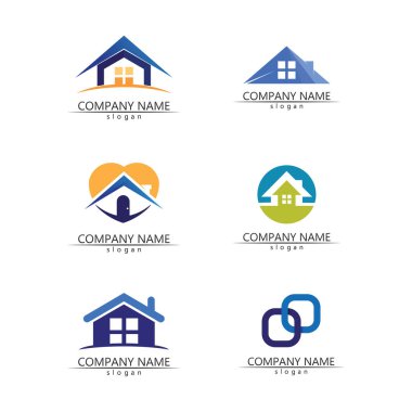 Logo vektör illüstrasyon tasarımı, Emlak logo şablonu, logo simgesi simgesi