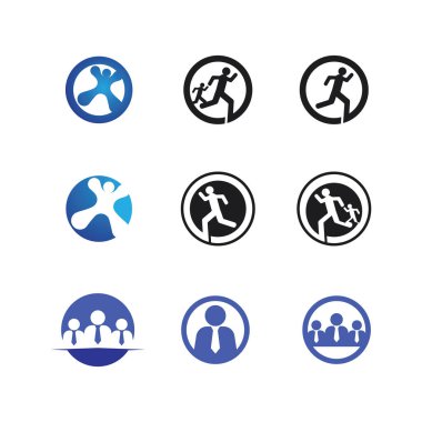 People Icon çalışma grubu Vektör logo illüstrasyon tasarımı