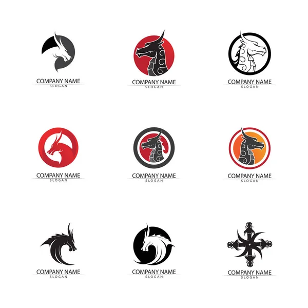 Dragon Vector Icono Ilustración Diseño Logo Plantilla — Vector de stock
