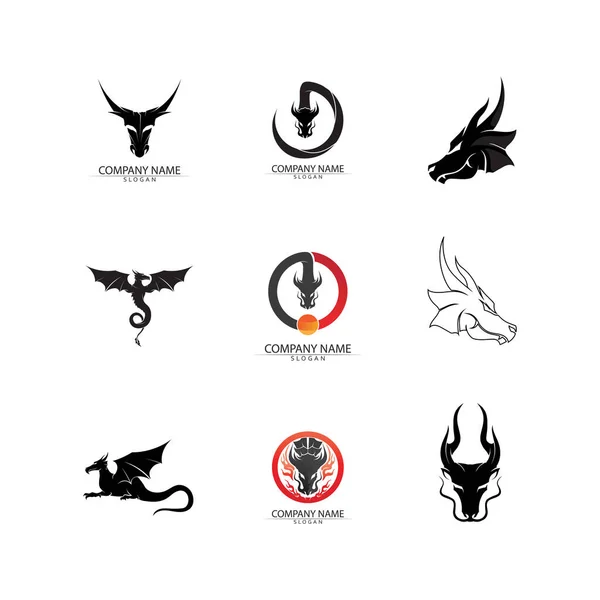 Dragon Vector Icon Illustration Design Logo Template — Stock Vector