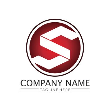 S harfi logo tasarım vektörü