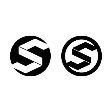 S harfi logo tasarım vektörü