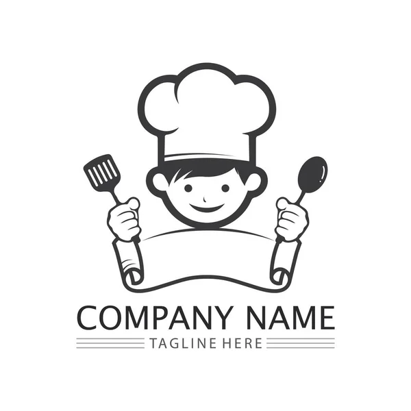 Sombrero Chef Logo Plantilla Vector Ilustración — Archivo Imágenes Vectoriales