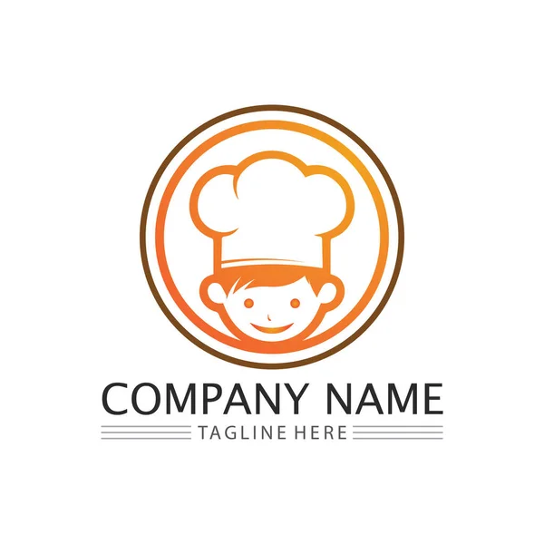 Chapéu Chef Logotipo Modelo Vetor Ilustração — Vetor de Stock
