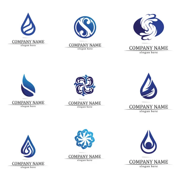 Дизайн Векторной Иллюстрации Логотипом Волны Капли Воды — стоковый вектор