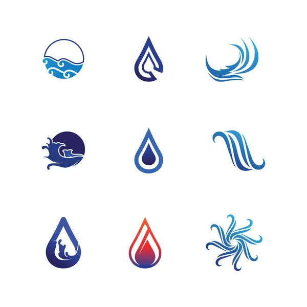 Golf Waterdruppel Logo Template Vector Illustratie Ontwerp — Stockvector