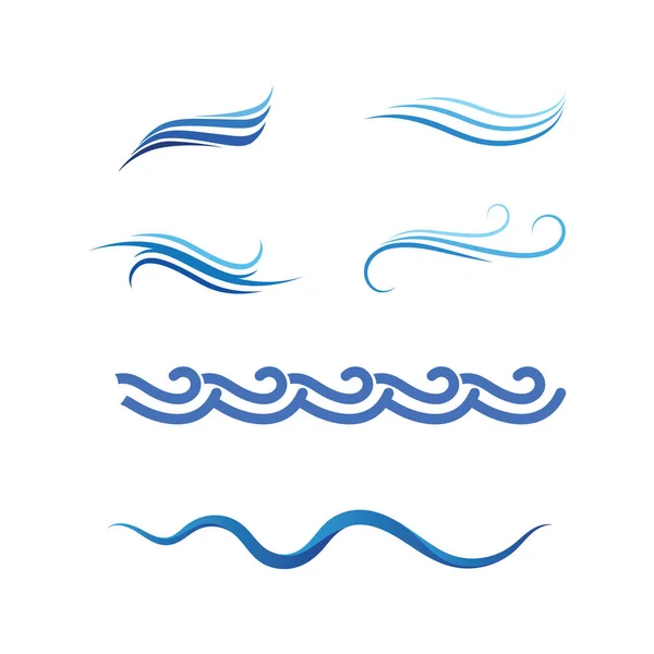Onda Gota Água Logo Template Design Ilustração Vetorial — Vetor de Stock