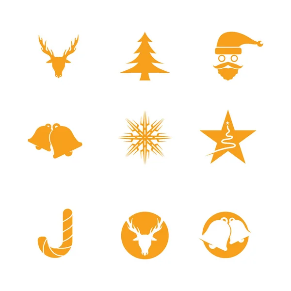 Natal Ano Novo Símbolo Férias Vetor Design Logotipo — Vetor de Stock