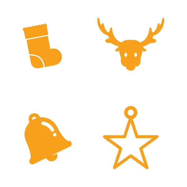 クリスマスとお正月のシンボルとロゴデザインベクトル — ストックベクタ