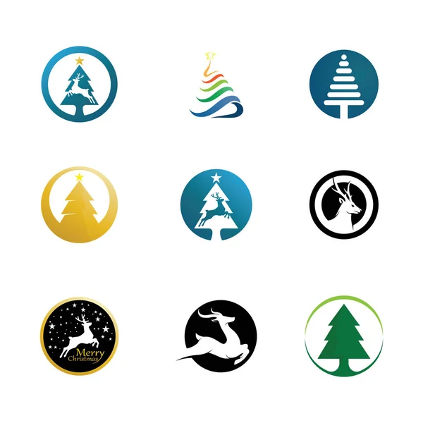 Weihnachten Und Neujahr Urlaub Symbol Und Logo Design Vektor — Stockvektor