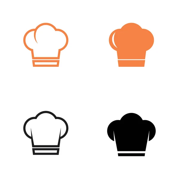 Logo Del Cappello Dello Chef Modello Design Vettoriale Icona — Vettoriale Stock