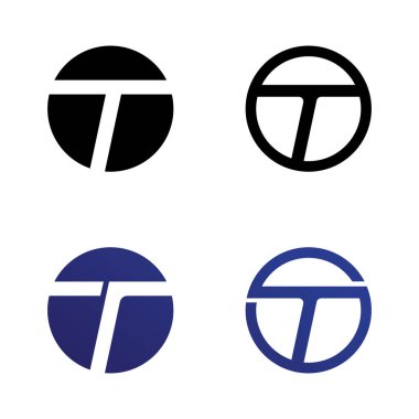 T harfi logo resmi ve yazı tipi T tasarım grafik vektörü 