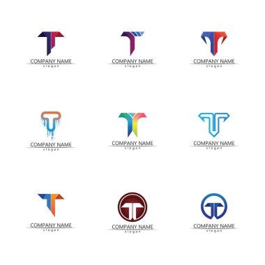 T harfi logo resmi ve yazı tipi T tasarım grafik vektörü 