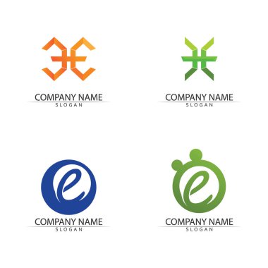 E harfi logo tasarımı ve yazı tipi E vektör konsept sembolü 