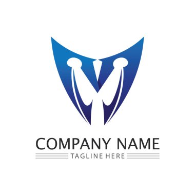 M Harfi Logo Şablonu vektör çizimi tasarımı