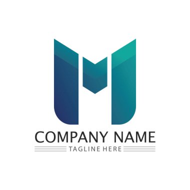 M Harfi Logo Şablonu vektör çizimi tasarımı